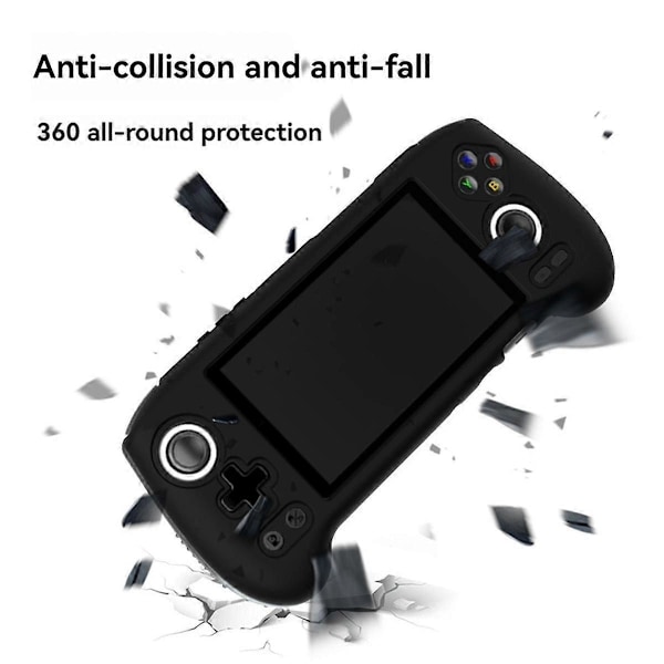 Silikone Beskyttelsesetui Stødsikker Gaming Boks Silikone Beskyttelse til RG556 Spillekonsol Sort