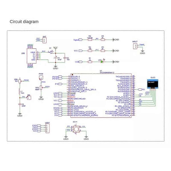 Mini DOS LCD Oscilloskop Kit STC8K8A Single Chip Mikrocomputer Elektronisk Loddeøvelse Løse Dele Uden Skal