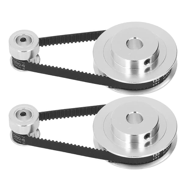 2 Set Synkront Hjul GT2 Aluminiumlegering Timing Remhjul med 2st Längd 200mm Bredd 6mm Rem 8mm Inre Hål