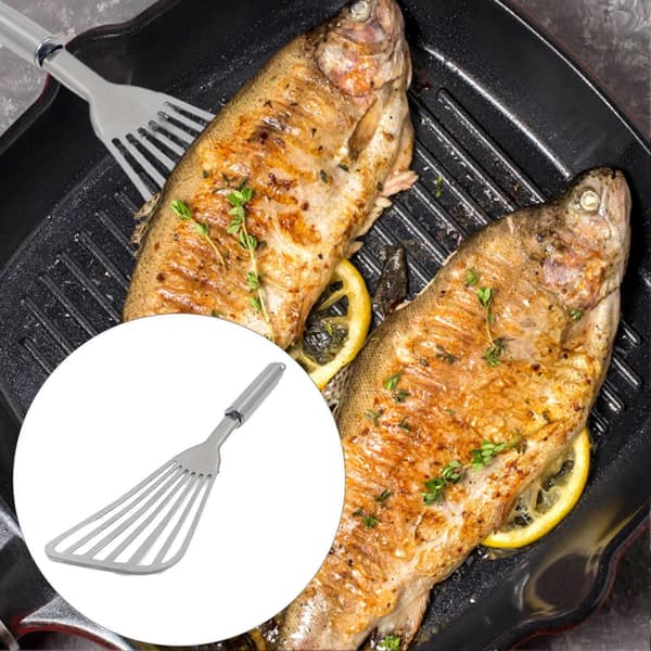 Fiskespatel Fødevaregodkendt Rustfrit Stål Fiskevender Bøf Vendeskovl til Hjemmet