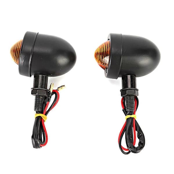 Sort Universal Motorcykel Bullet Blinklys Indikator Lampe