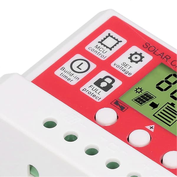 Solar Charge Controller PWM Lithium Batteri Fotovoltaisk Laderegulator LCD Display 12V/24V20A