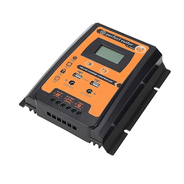 LCD Solar Opladnings- og Afladningscontroller Solpanel Regulator Dobbelt USB-udgang 12V 24V