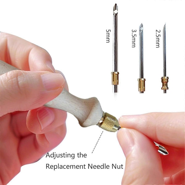 7PCS Justerbart Broderikit med Punch Needle för Vuxna - Komplett Nybörjarset med Verktyg - Perfekt för Punch Needle