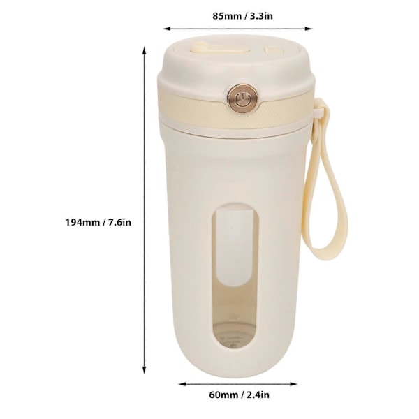 Elektrisk juicekopp 10 blader Bærbar juiceblender Oppladbar sitrus appelsinjuicer for hjemmebruk