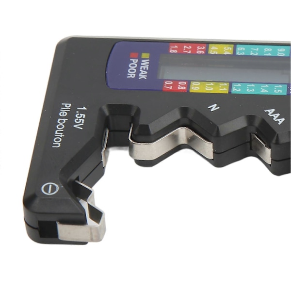 Digital Batterikapacitetsmåler Tester Universal D C N AAA AA 9V 1.5V Knapcelle Analysator Sort