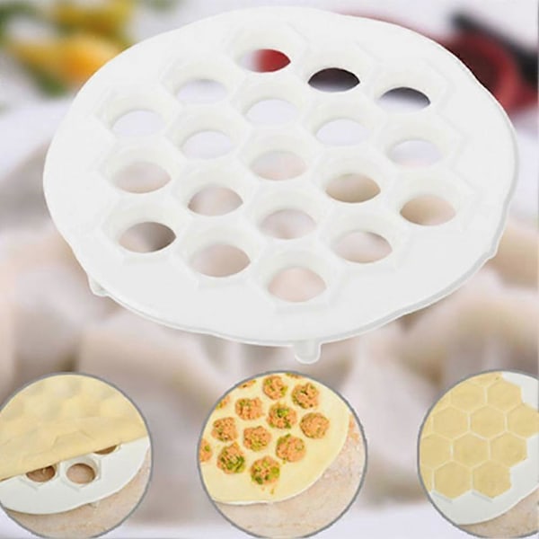 19 Hål Ravioli Dumpling Maker Form Deg Press Skärare Kök Matlagningsverktyg