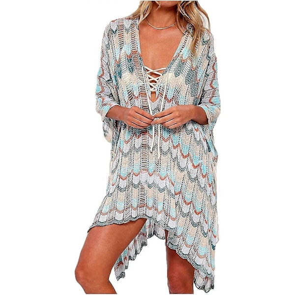 Sommerbadedrakt Bikini Strand Badetøy Heklet Cover Up for Kvinner Multicolor 4