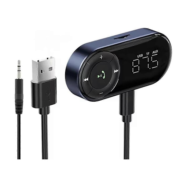 Bluetooth 5.2 FM-sender og -mottaker for bil, Bass Stereo HiFi-lyd Bluetooth-biladapter Støtter håndfrie samtaler