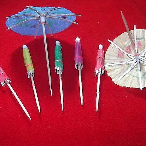 50 st Papperscocktailparasoller Mini Paraplyer Drinkpinnar Bröllopsfestpinnar