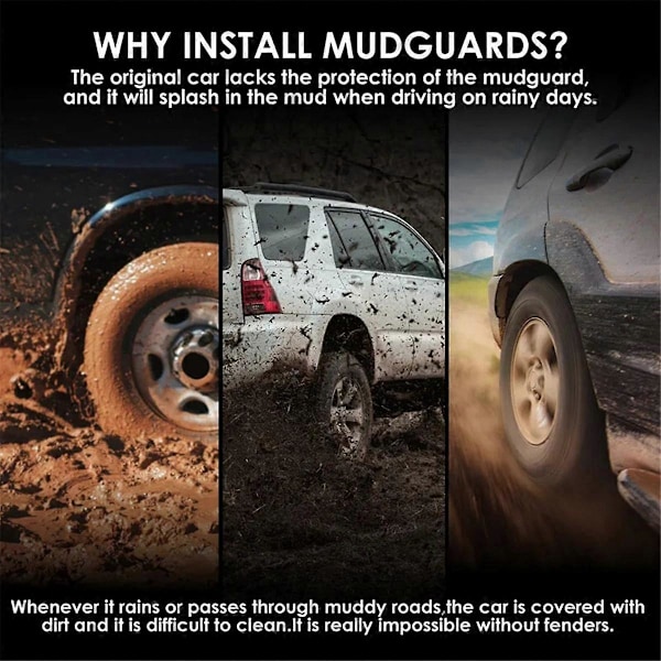 4 st Bil Stänkskydd Mud Flaps Stänkskydd för 2 3X 2016-2020 Biltillbehör