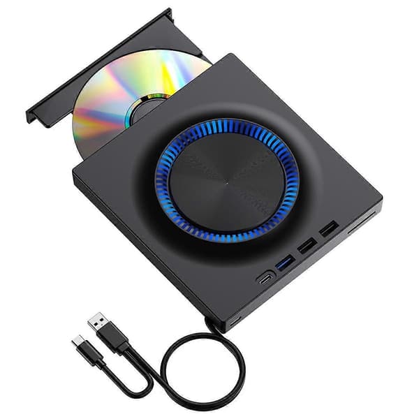 USB Ekstern Optisk Stasjon Bærbar CD DVD Spiller Brenner Utvidelseskort Stasjonær Ekstern Datamaskin Notebook Opptak