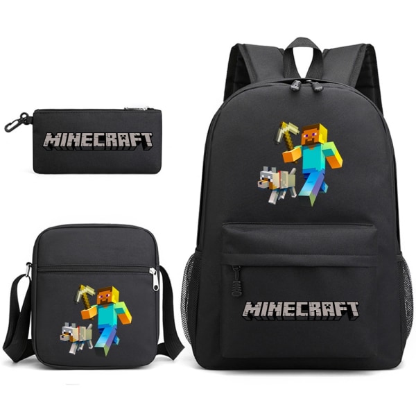 MINECRAFT Ryggsäck Skolväska för Barn Pojkar Flickor Spel Tryckt Student Bokväska Skolmaterial Dark Khaki