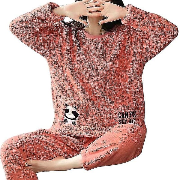 Nya 2023 Flanell Pyjamas Dam Set Höst Vinter Varm Tjock Korall Sammet Långärmad Sovkläder Hem Pyjamas Nattkläder style 13 XXL