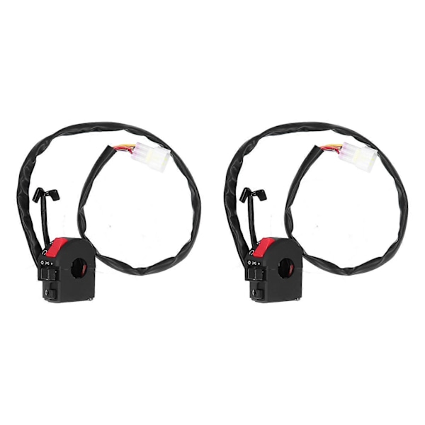 2 stk. 2,3 cm Styre Bryter Frontlykt Blinklys Horn Gir Kontroller Universell for Motorsykkel