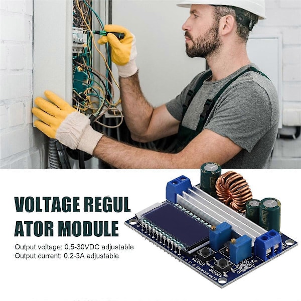 Justerbar Spenningsregulatormodul med LCD-Skjerm, Allsidig Opp/Ned Spenningskontroll Perfekt for DIY Elektronikk