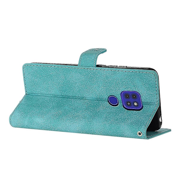 Blomster Skinnveske For Motorola Moto G9 / G9 Play / E7 Plus Sky Blue