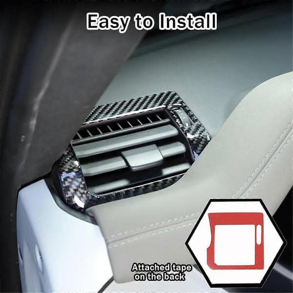 Karbonfiber for 90 110 130 2020-2024 Dashbord Side Luftventil Deksel Trim Interiørtilbehør