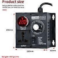 AC 220V 4000W Kompakt Kontroller Variabel Spenning Hastighet Temperatur Lys Justerbar Dimmer