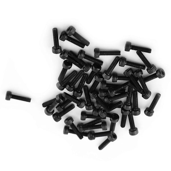 M3 Musta Kuusiokoloruuvinuppi Ruuvisarja (M3*12mm, Täyskierteinen, 50kpl)