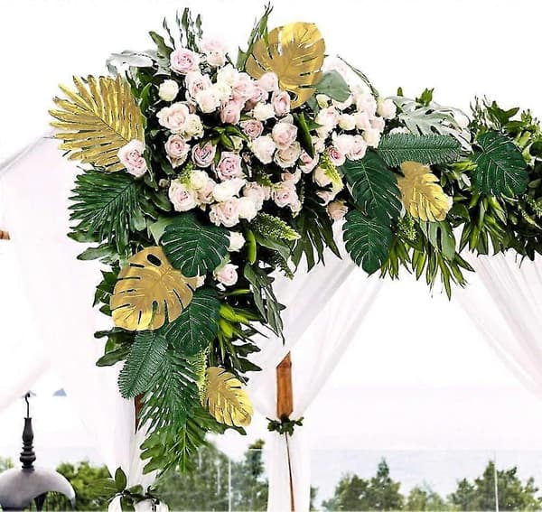 30 stk. kunstige planter tropiske Monstera blade Monstera blade, 8 tommer