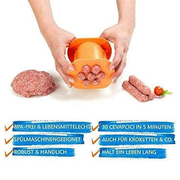 Korvmaskin-Press-Non-Stick Kök Grillfest Form, Lätt att Göra Utsökta Korvar-Grilltillbehör