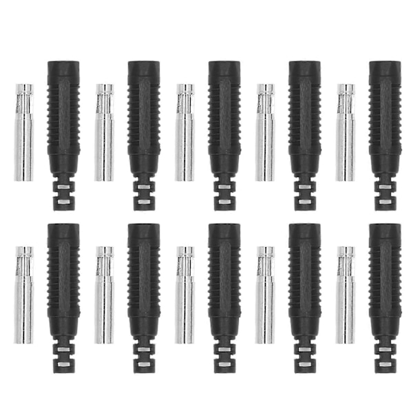 10 Sæt Banan Hun Socket Messing PA Jack Stik Isolationsrør Tryk Pasform Adapter J.10031Sort