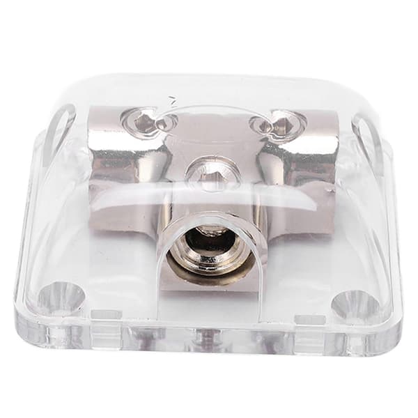 2-vejs strømfordelingsblok 0GA 1 ind 2 ud zinklegering krombelagt universal til bil båd