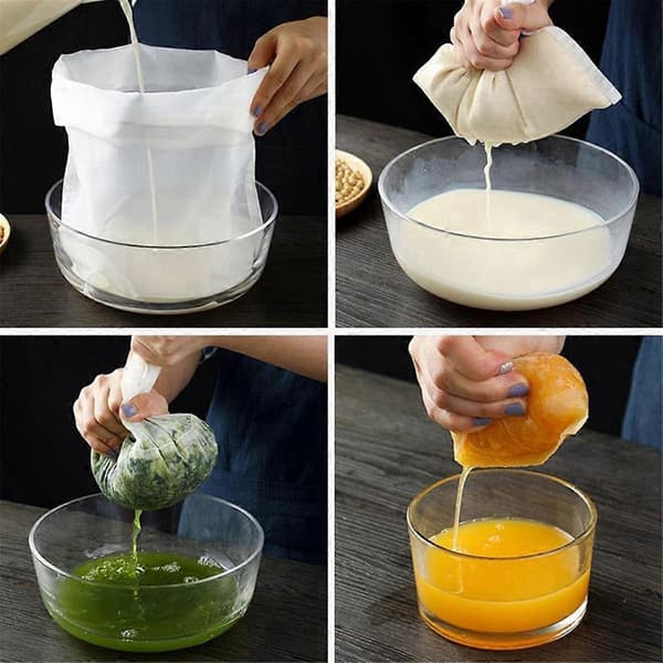 Sojamælk Vin Filterpose Nøddemælkspose Yoghurt Filternet Mesh Køkken Mad Genanvendelige Nylon Filterposer Si M