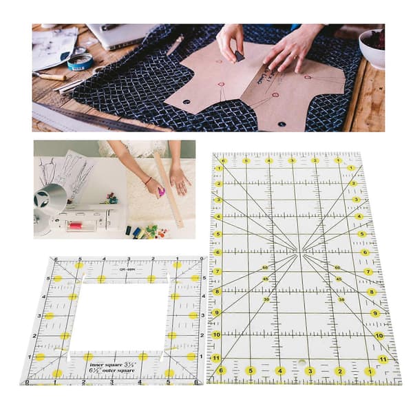 Quiltlinjal Rektangulär Sömnad Ritningsmätverktyg Akryl Hantverk Tygmaterial