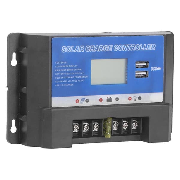Solar ladekontroller LCD-skjerm Dobbel USB-grensesnitt Slitesterk solcellepanel PV Regulator 20A