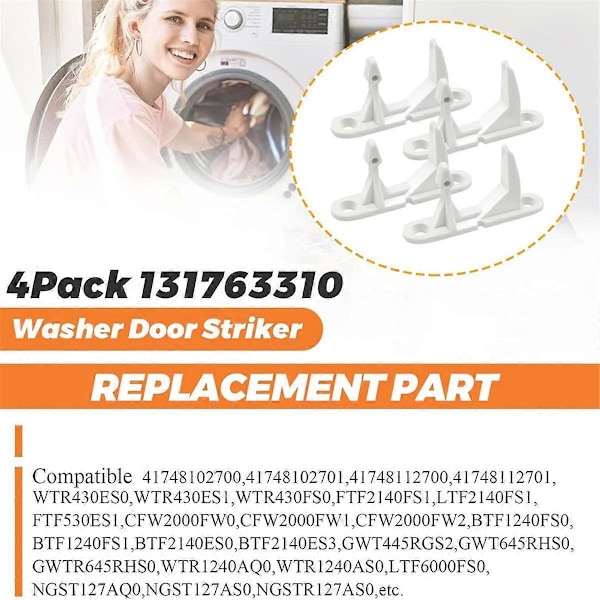 131763310 Vaskemaskin Dør Erstatningsdel Passer for Vaskemaskiner - Erstatter 131763300 AP3580441 4 Pakning