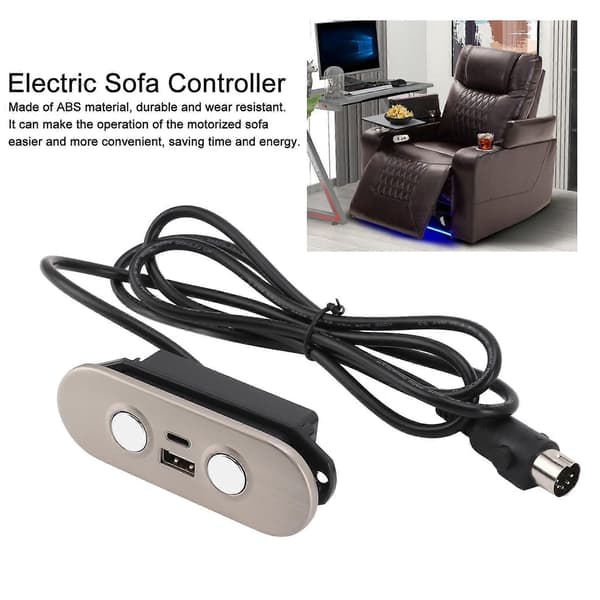 Elektrisk Soffkontroll USB Typ C Rak Huvud 5 Pin Elektrisk Fåtöljkontroll för Lyftstol Elektrisk Soffa