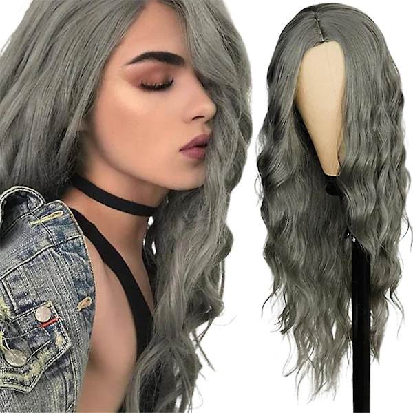 Kvinnor Mode Cosplay Lång Lockig Peruk Mittbena Fest Vardagsbruk Vågiga Hela Peruker
