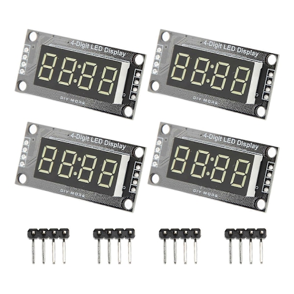 4 Set Digital Tube Display Module LED 4 Siffror 7 Segment 0.36in TM1637 Drivkrets Vit MRA110F