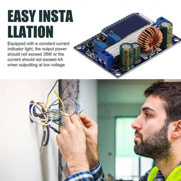 Justerbar Spændingsregulator Modul med LCD-Display, Alsidig Step-Up/Down Spændingskontrol Perfekt til DIY Elektronik