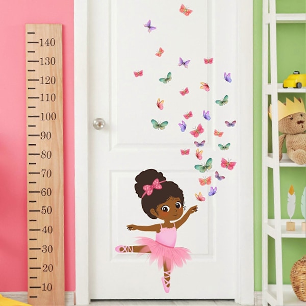 Veggklistremerke Fargerike Sommerfugler Dansende Ballerina Jente Vanntett Avtakbart Selvklebende DIY PVC Stue Soverom Dørdekorasjon Hjemmerekvisitter