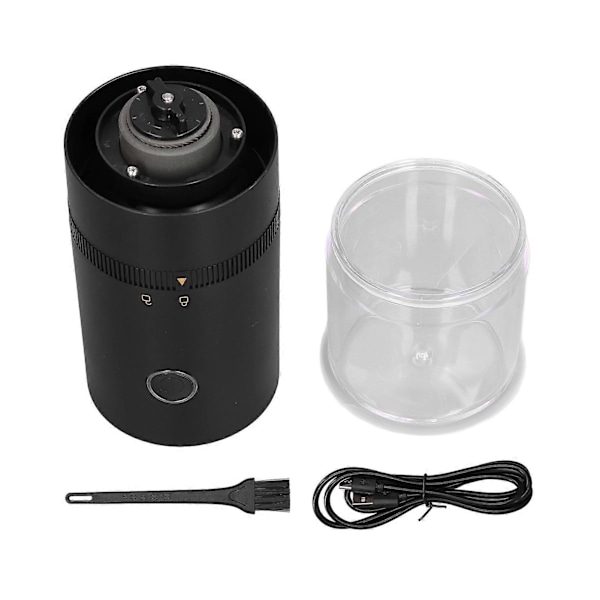 Sladdlös Elektrisk Kaffebönskvarn USB-Laddning Portabel Akryl Transparent Synlig för Hemmakök Svart