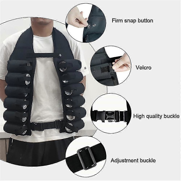 Öldricksväst med flera fickor, dryckesväst, ölholster, ölförvaring med invändig pengahållare, grillväska för utomhusbruk Brown