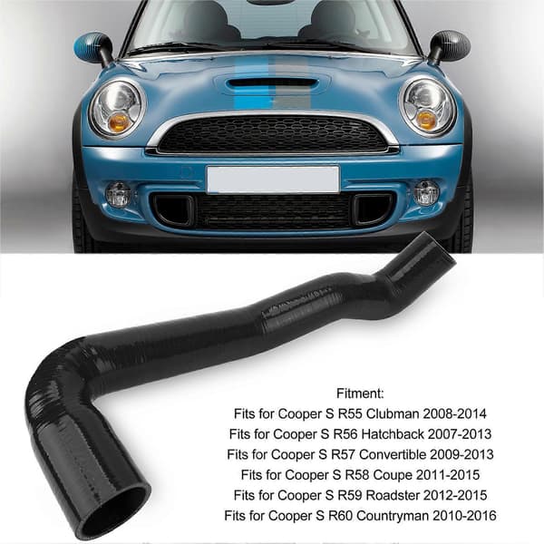 Intercooler Resonator Slet Silikone Slange Rørsæt til Cooper S R55 R56 R57 R58 R59 R60 Sort