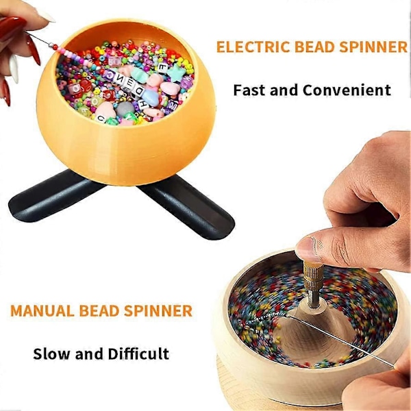 Elektrisk Perlespinner Sæt til Smykkefremstilling, Justerbar Hastighed Spin Perle Loader Perleskål Talje Perle Spinner til DIY