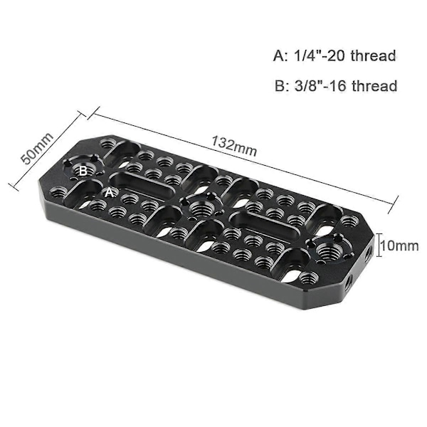 Multifunktionell ostbricka med 1/4 tum-20 gängade hål och 3/8 tum-16 lokaliseringsstift för