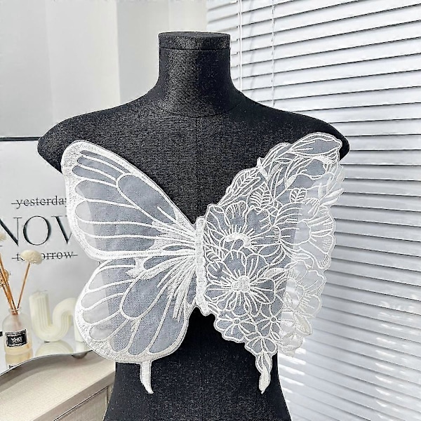 Flerlagers Organza Tredimensionell Blomma Kristallbesatt Pärlklänning Dekoration Brosch DIY Tillbehör DF02-1PC