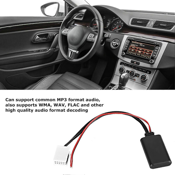 12V 12-Pin Bil Bluetooth AUX Adapter Passer for MCD RNS 510 RCD 200 210 300 310 500 510