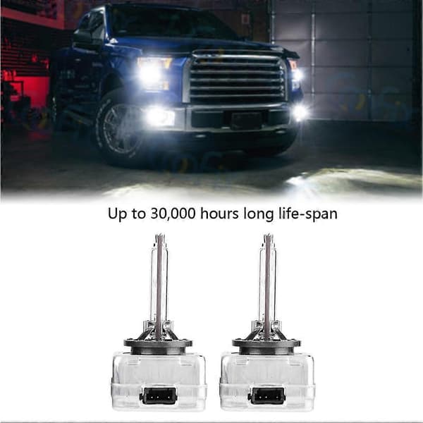 2 stk. D1S 6000K 35W Xenonlampe for bil, erstatningspærer for frontlykter