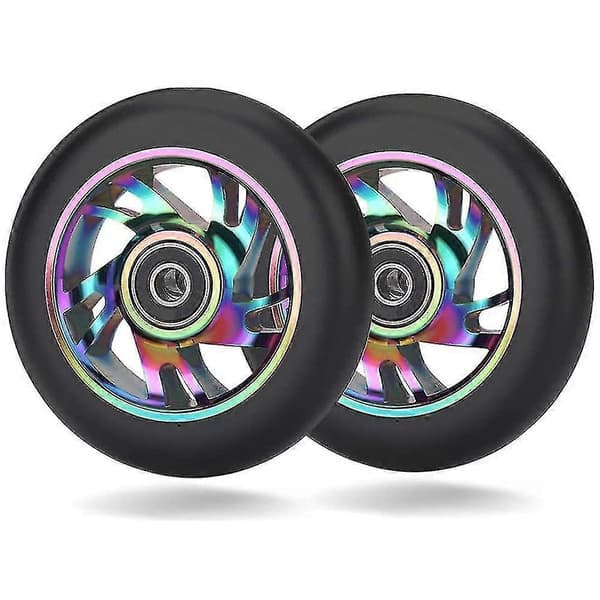 2 stk. 100mm Scooter Udskiftningshjul med Leje Stunt Scooter