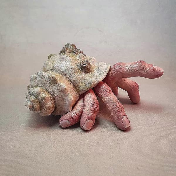 Fingerkrabbstaty, Fingercrab Läskig Konstig Realistisk Skräck Harts