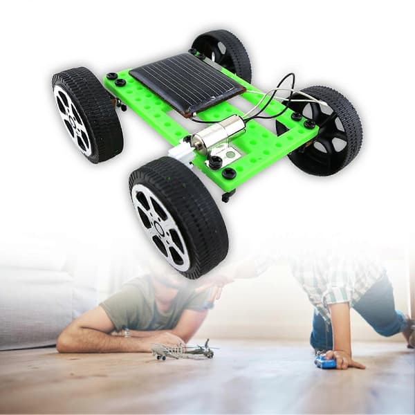 1 Set Leksaksbil Kit Mini Solcellsdriven Plast Elektroniska Komponenter Monterad Fordonsleksak Kit för Barn