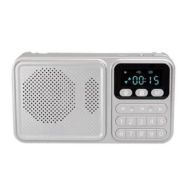 Bärbar FM-radio Solcellsdriven Nödradiomottagare Trådlös Bluetooth-högtalare Stöder U-disk TF-kort MP3-uppspelning Silver