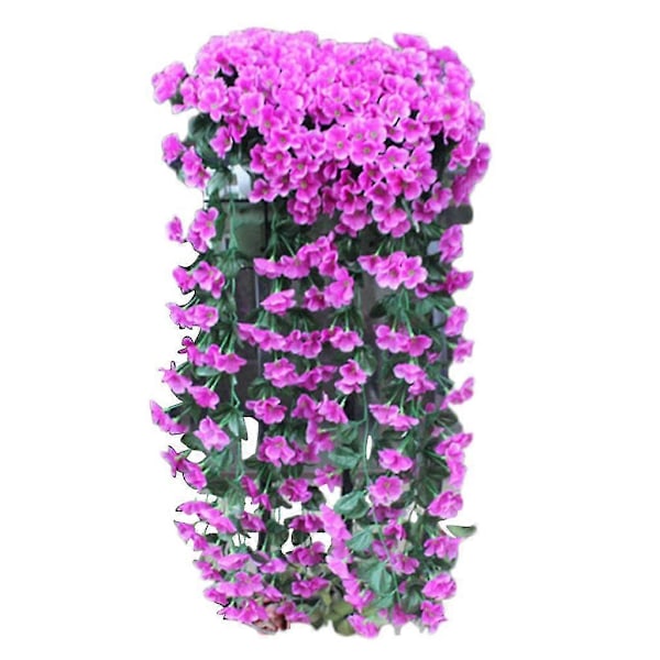 Hängande Blommor Konstgjord Violett Blomma Vägg Wisteria Korg Hängande Girlang Vinranka Blommor Falsk Sidenorkidé Purple